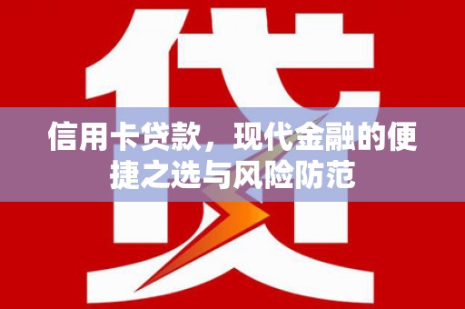 惠济信用卡贷款，现代金融的便捷之选与风险防范