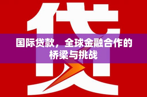 惠济国际贷款，全球金融合作的桥梁与挑战