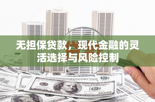 惠济无担保贷款，现代金融的灵活选择与风险控制
