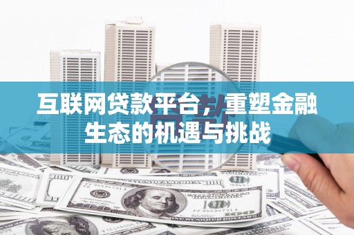 惠济互联网贷款平台，重塑金融生态的机遇与挑战