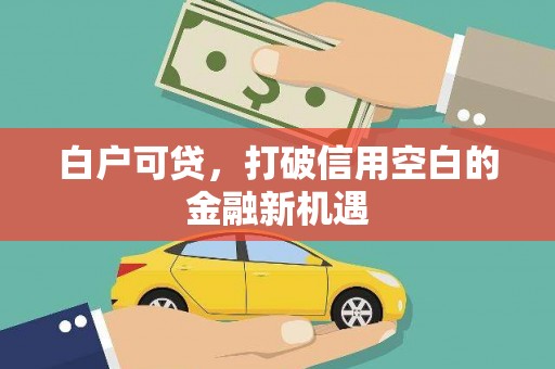 惠济白户可贷，打破信用空白的金融新机遇