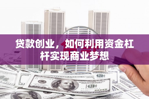 惠济贷款创业，如何利用资金杠杆实现商业梦想