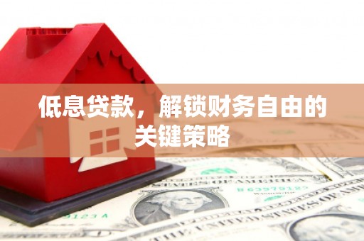 惠济低息贷款，解锁财务自由的关键策略
