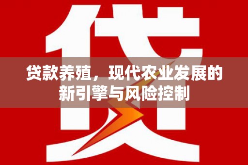 惠济贷款养殖，现代农业发展的新引擎与风险控制