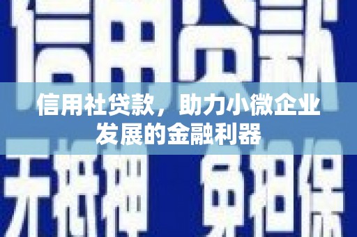 惠济信用社贷款，助力小微企业发展的金融利器