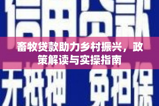 惠济畜牧贷款助力乡村振兴，政策解读与实操指南
