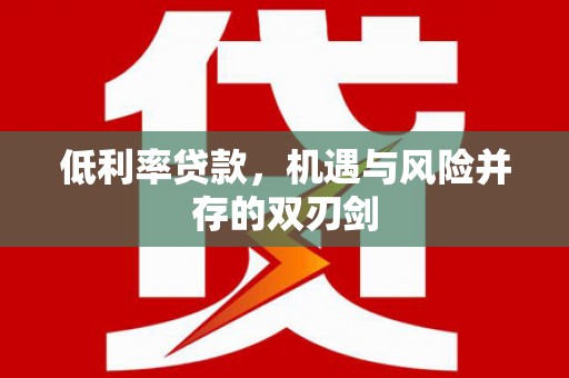 惠济低利率贷款，机遇与风险并存的双刃剑