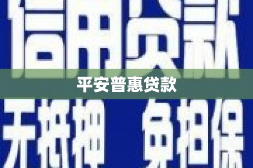 惠济平安普惠贷款