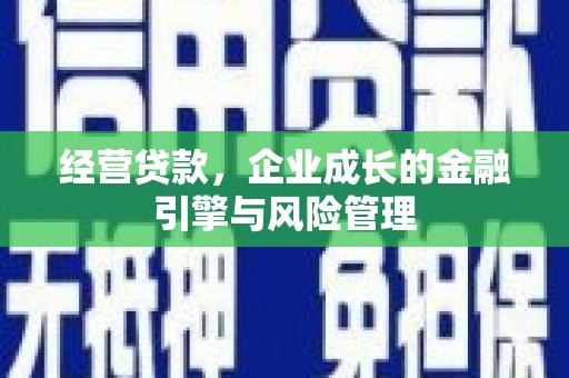 惠济经营贷款，企业成长的金融引擎与风险管理